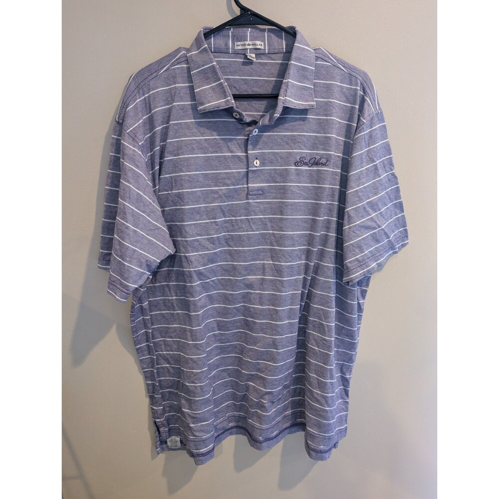 Peter Millar XL Sea Island Polo Purple Shirt Men’s Golf Performance Office